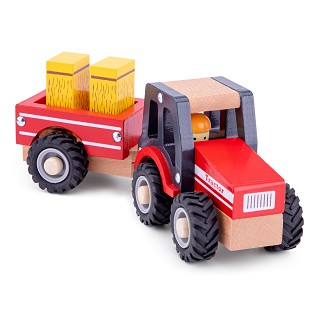 Tractor with trailer - hay stacks